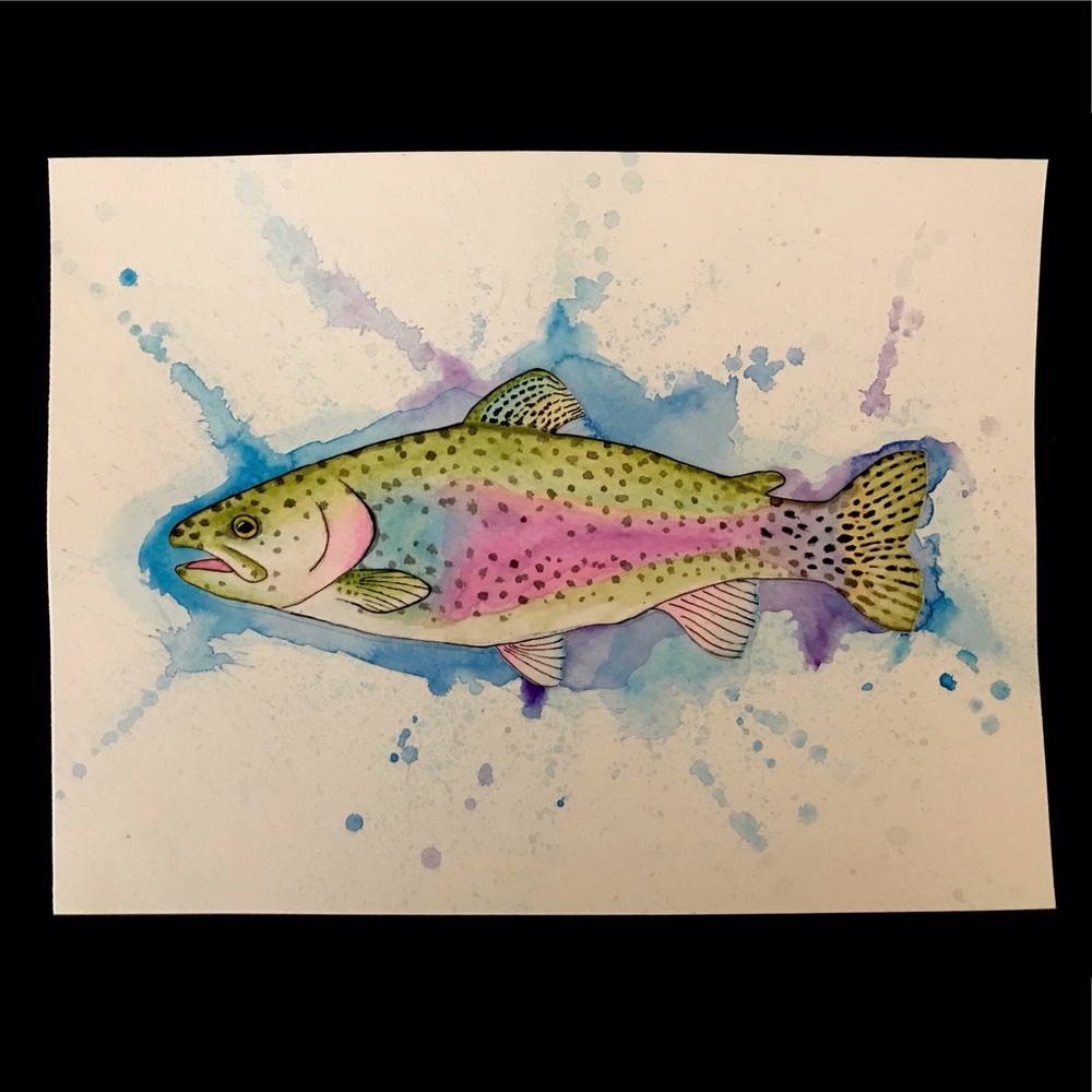 Rainbow Trout Watercolor Print(11x14 inches)